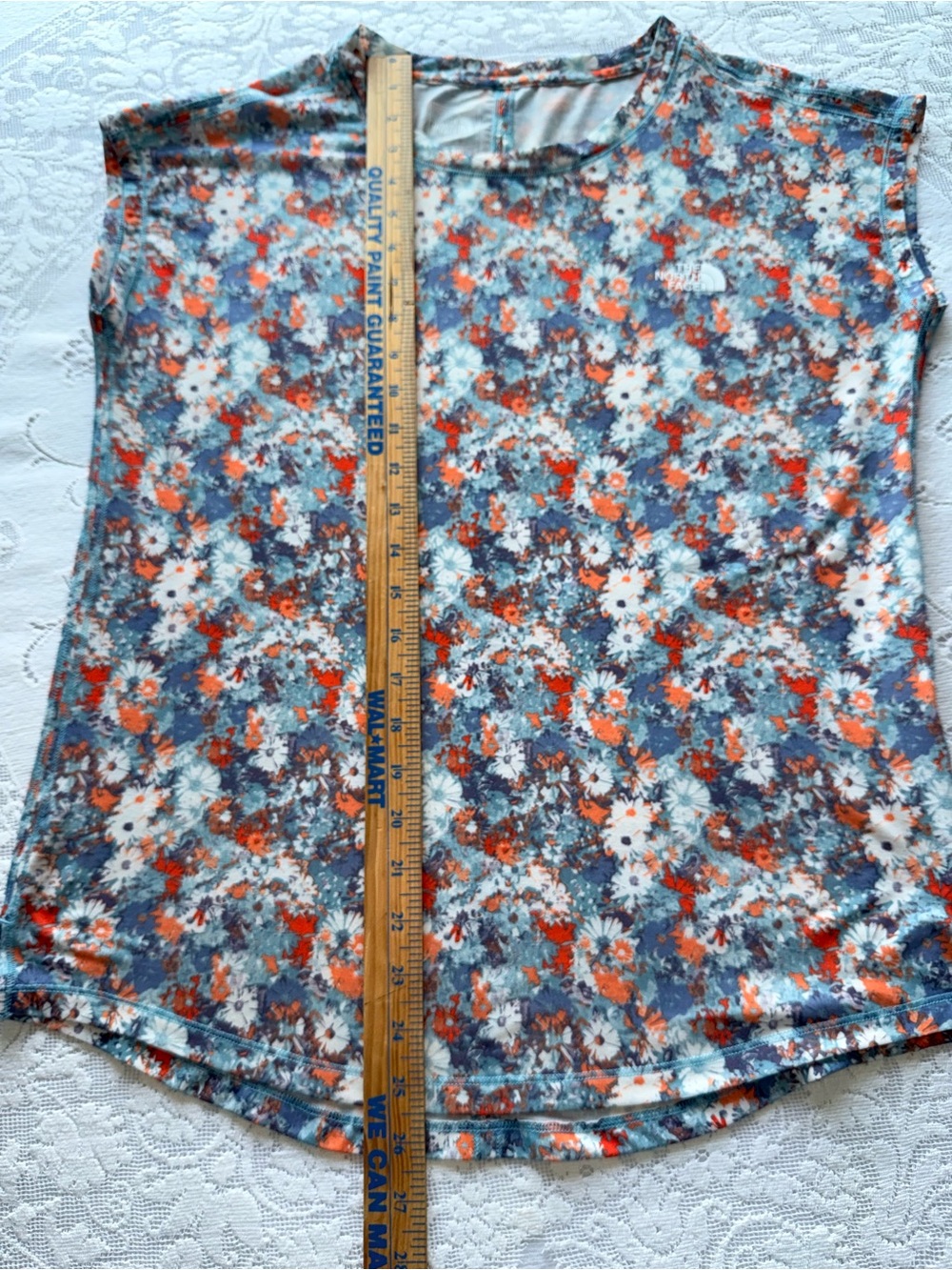The North Face Women’s Small Floral Cap Sleeve Keyhole Back Active Top - Picture 8 of 13